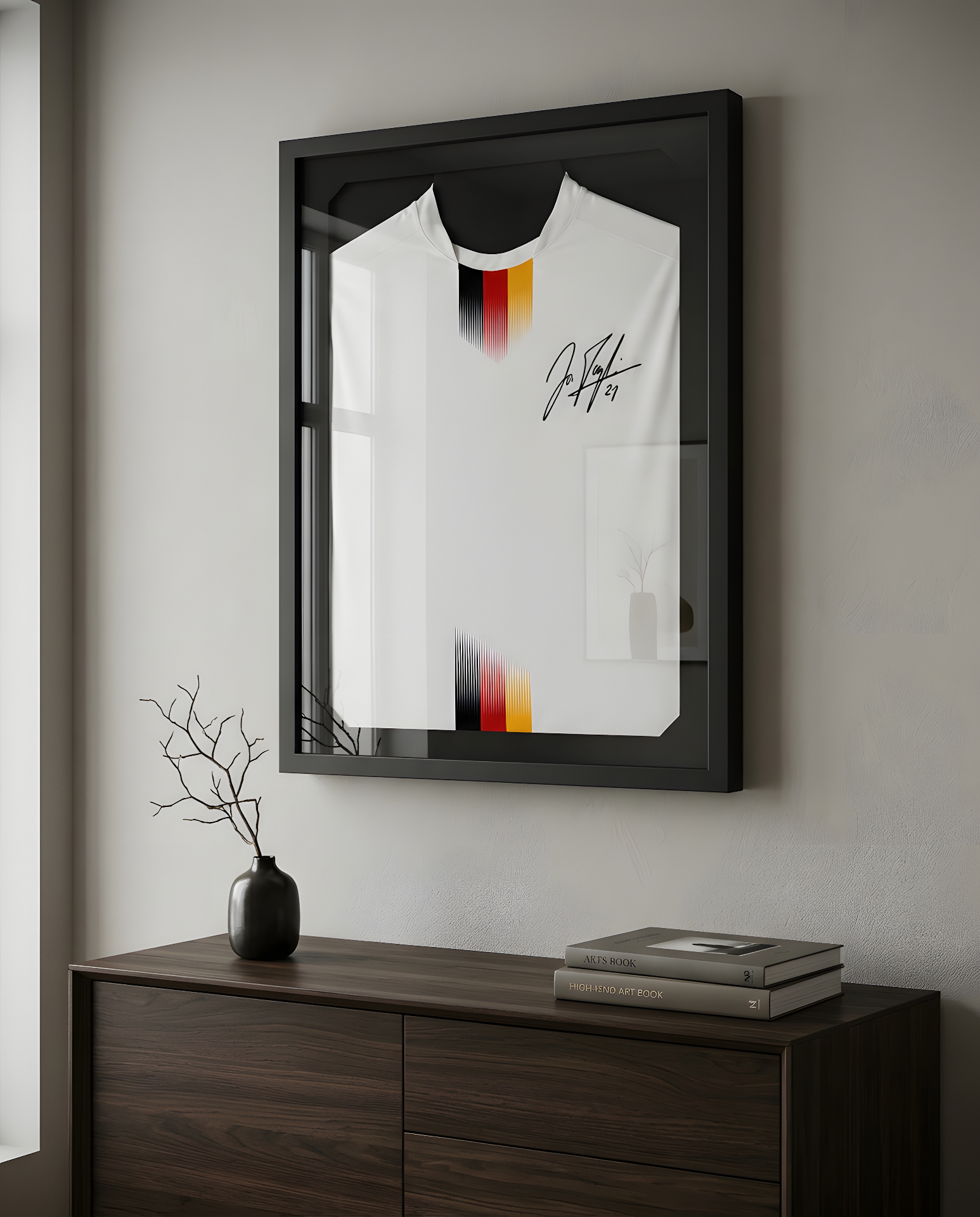 Trikotrahmen im Wohnzimmer
